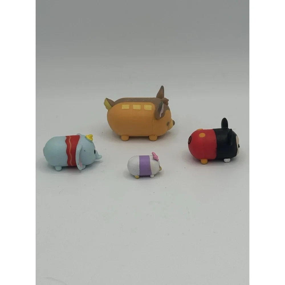 Lot Of 4 Disney Tsum Tsum Vinyl Mini‎ Figures Characters Mickey, Dumbo, Bambi
